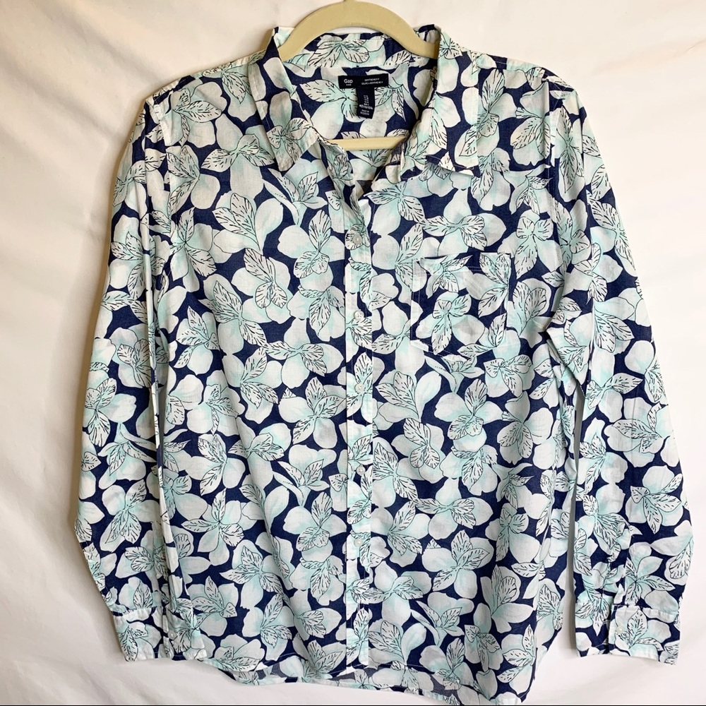 GAP Factory Boyfriend Fit Flowered Blouse L